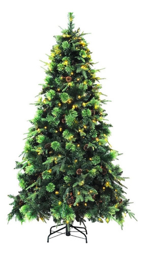 Árvore De Natal Canadense Pinha E Led 1,20m C/300 Galhos