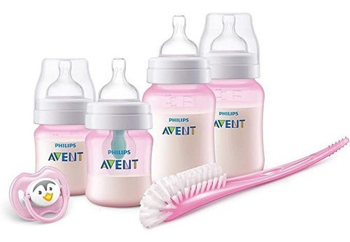 Avent Set Regalo Recién Nacido Mamila Biberón Chupón Rosa