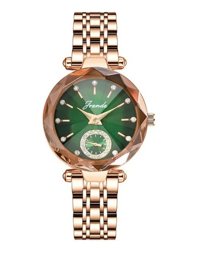 Reloj Dama Elegante Fino Diamante Caja Calidad Oro Lujo