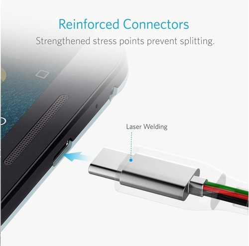 Cable Usb Tipo C Usb 3.0 Reforzado Mallado Rapido Anker S10