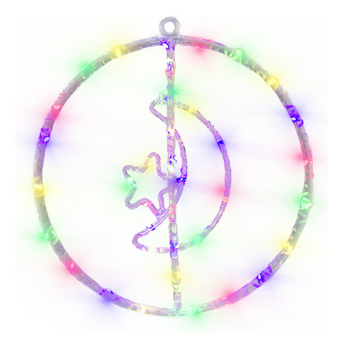 Figura Giratoria Led Adorno Navideño Luz Led Multicolor 30cm Luces Luna