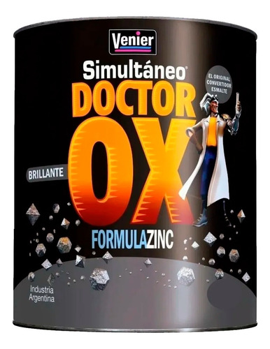 Esmalte Doctor Ox Brillante Simultaneo 4 Lts Venier Aluminio