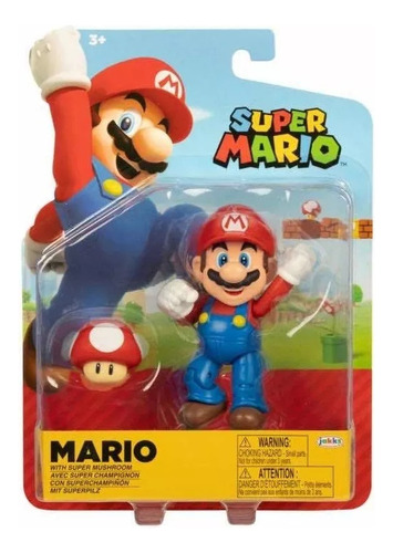Figura Super Mario Mario Con Super Champiñon Jakks Pacific