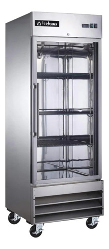 Refrigerador Acero Inoxidable Icehaus 1 Puerta Cristal 0-4°c Color Gris
