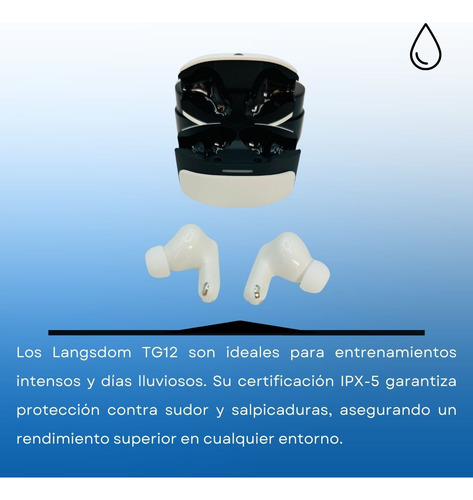 Audífonos Deportivos Bluetooth 5.3 Tws Ipx-5 Langsdom Tg12