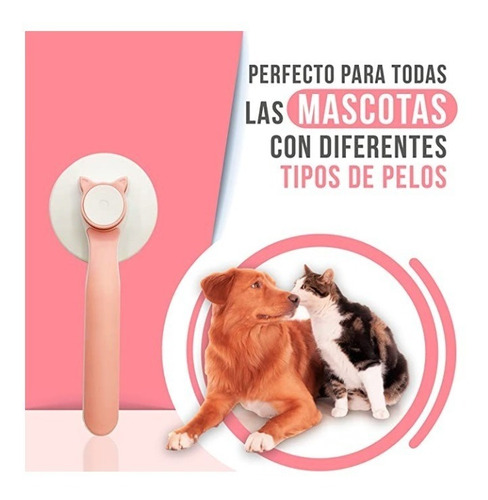 Cepillo Peine Con Botón Removedor Pelos Perro Gato Mascota