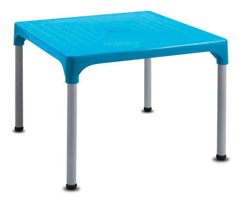 Mesa Plástica De Jardin Lupe 72x72 Cm Exterior Intemperie Hogar Varios Colores Patas De Acero