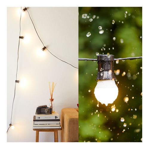 Imagen 5 de 10 de * 20 M Guirnalda Retro Led 3w Opal Cálida O Fría Exterior