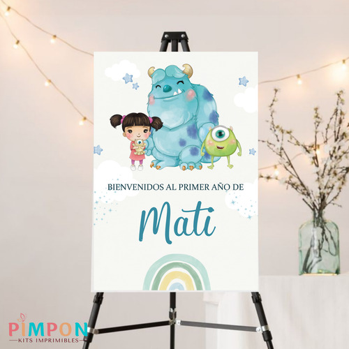 Kit Imprimible Monster Inc Acuarela - Personalizado