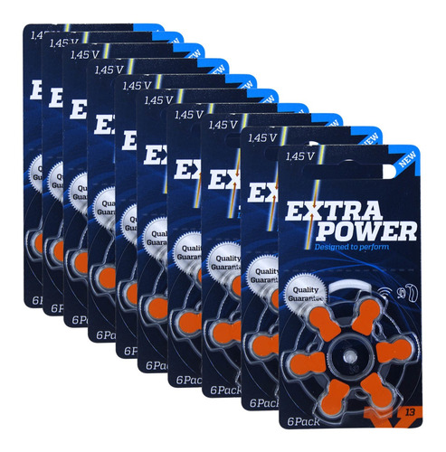 60 Pilhas Baterias 13 Pr48 Auditivas Extra Power Original