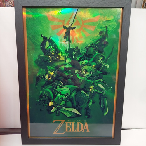 Cuadro Zelda Fondo Verde Con Marco 32x24