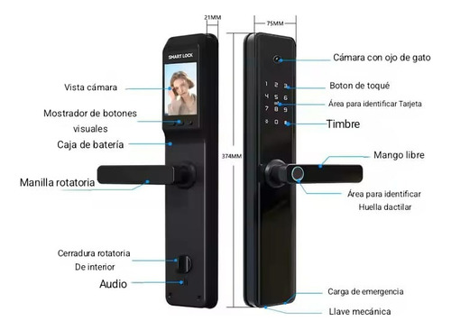 Cerradura Inteligente Digital Wifi H13-ty Con Cámara-huella