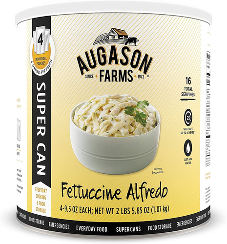 Augason Farms Fettuccine Alfredo Super Can No. 10 Can With 4