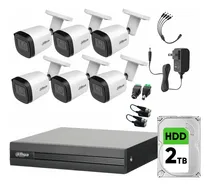 Comprar Kit Videovigilancia Cronos 6 Cámaras Dahua Metálicas Bala B2A51 5MP + Disco Duro 2tb + Baluns + Accesorios kit CCTV DH-KIT-MET5MP-PLUS4N-2TBSC (DVR dahua XVR1B04H-I Circuito cerrado)