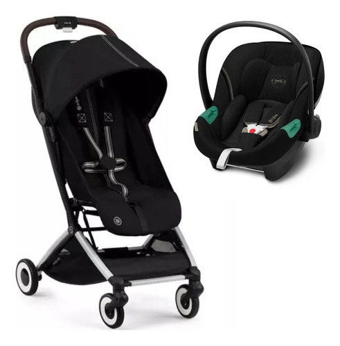 Cochecito Ultracompacto Cybex Orfeo Con Butaquita Aton S2 Color Negro Chasis Negro