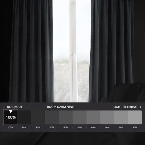 Cortinas Opacas De Terciopelo 63 X 213 Cm Para Sala Y Dormit