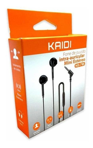 Fone De Ouvido C/ Fio Entrada P2 Com Microfone Kaidi Premium