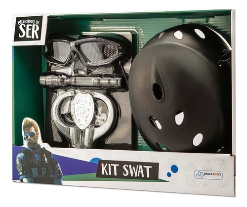 Brincando De Ser Kit Policia Swat Com Oculos Multikids Br966