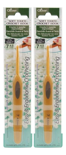 Clover Soft Touch, Ganchillo, Ganchillo, Paquete De 2, 45 Mm