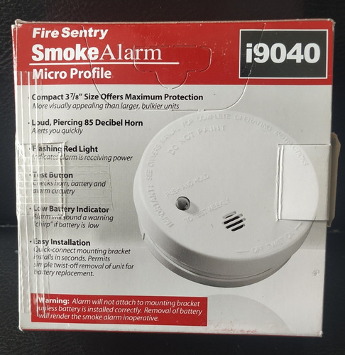 Alarma Contra Incendio Kidde Detector De Humo Micro Profile