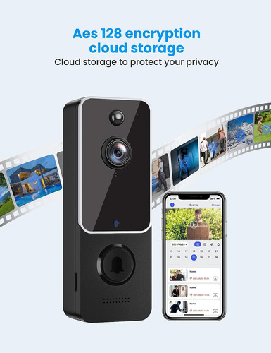 Timbre De Puerta Inalámbrico Video Inteligente Con Detección