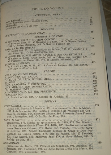 Obra Completa , Oscar Wilde. Ed. Aguilar 1986