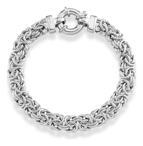 Miabella Pulsera Bizantina Clásica De Plata De Ley 925 Ita.