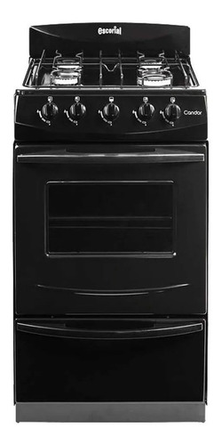 Imagen 2 de 4 de Cocina Escorial Candor S2 gas natural 4 hornallas negra 220V puerta con visor
