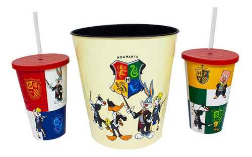 Kit Harry Potter Looney Tuner Almofada Suede + Balde + 2