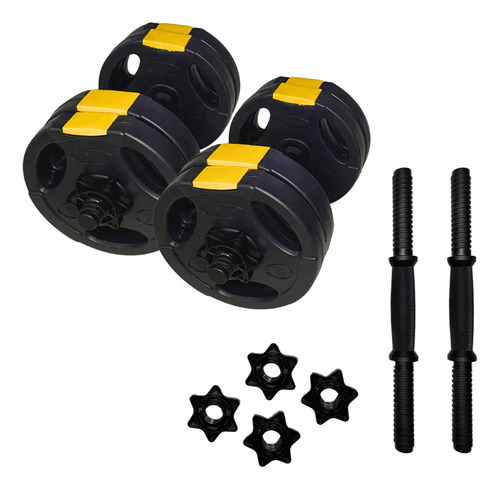 Kit Halteres Peso Musculação Ajustável Halter Até 30kg Cor Preto