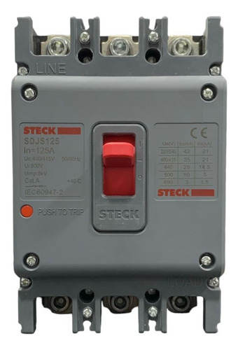 Breaker Trifasico 3x125 Amp Interruptor Termomagnético Steck