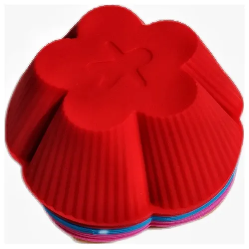 Molde Silicona Flor 5 Pétalos Cupcakes X 12 Unidades