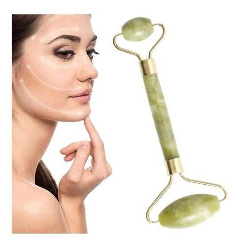 Masajeador Roller Jade Duo Facial Y Corporal Piedra Jade
