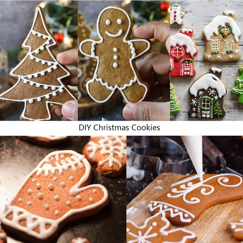 Cortadores De Galletas De Navidad,6 Piezas De Gran Tam...