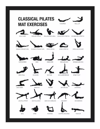 Quadro C/ Moldura 60x80cm Pilates Exercícios Clássicos P88