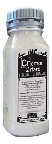 Cremor Tartaro Pastelar 150 Grs Cotillon Sergio Once