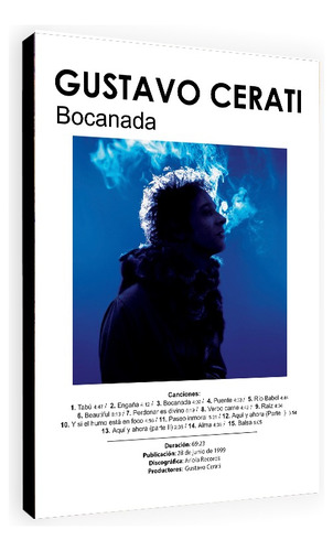 Cuadro Album Bocanada De Gustavo Cerati Con Informacion