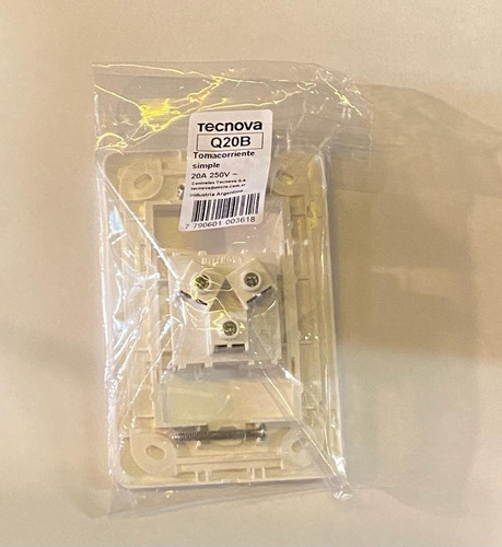 Tomacorriente Simple 20a Tecnova Ionlux Q20b
