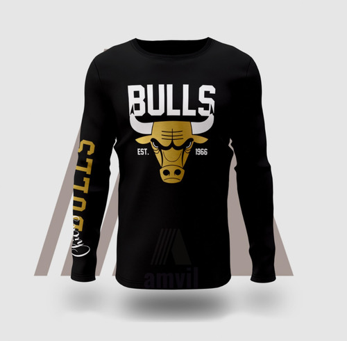 Polera Chicago Bulls Manga Larga Dis 1