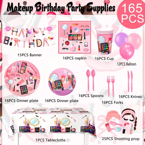 Suministros De Maquillaje Para Fiesta De Cumpleaños, 165 P.