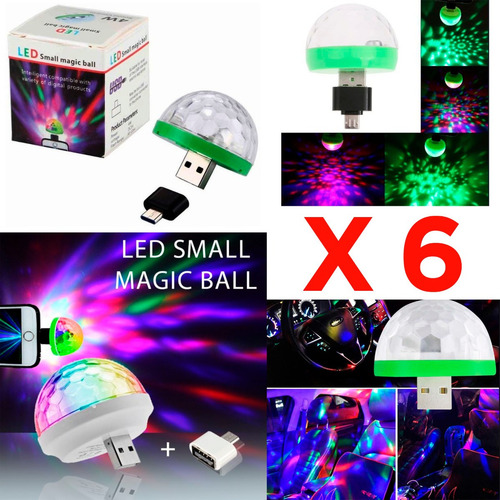 Imagen 2 de 8 de Pack X 6 Magic Usb Media Bola Rgb Anticipe Regalo De Navidad