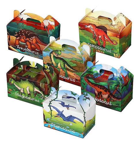 24 Cajas Recuerdo Dinosaurio Para Cumpleaños Cajas Golosinas