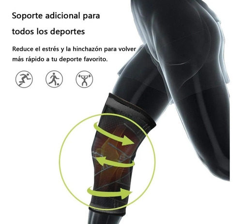 Rodillera Elastica De Compresion Para Hacer Ejercicio Color Verde Talla 2xl