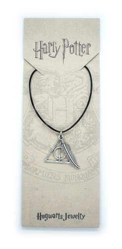 Collar Reliquias Con Pluma Hedwig Harry Potter Cadena Negra
