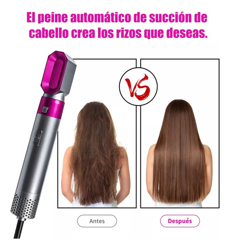 Escova De Vassoura De Cabelo Epsilon 5 Em 1 Rosa E Cinza