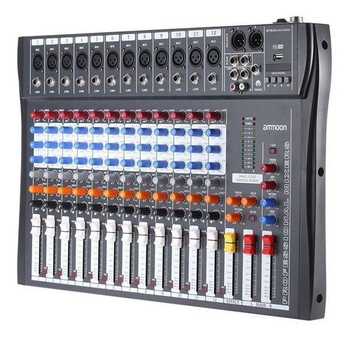Ammoon 120s-usb Consola De Mezcla De 12 Canales P/mic Line