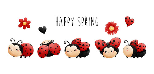 Clipart Vaquita De San Antonio Mariquita Ladybug Acuarela 10