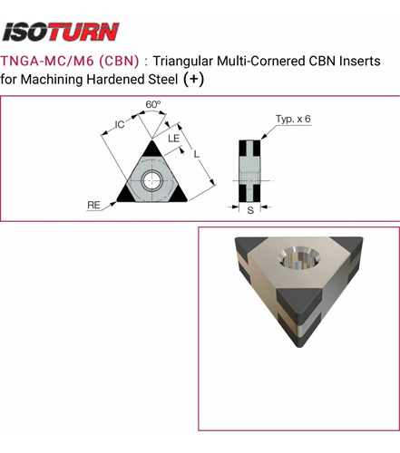 Inserto Iscar Tnmg/tnga Cbn Boro 160404t Rectificado Duro