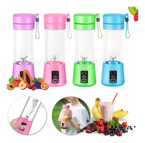 Mini Licuadora Portatil Recargable Usb Vaso Dieta Batidora Color Verde Verde