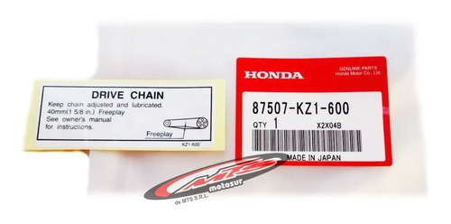 Calco Drive Chain Original Honda Xr 600 250 400 650 Moto Sur